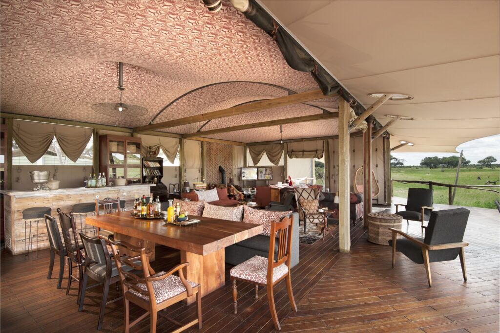 Open-sided main dining area at African Bush Camps Somalisa Camp
